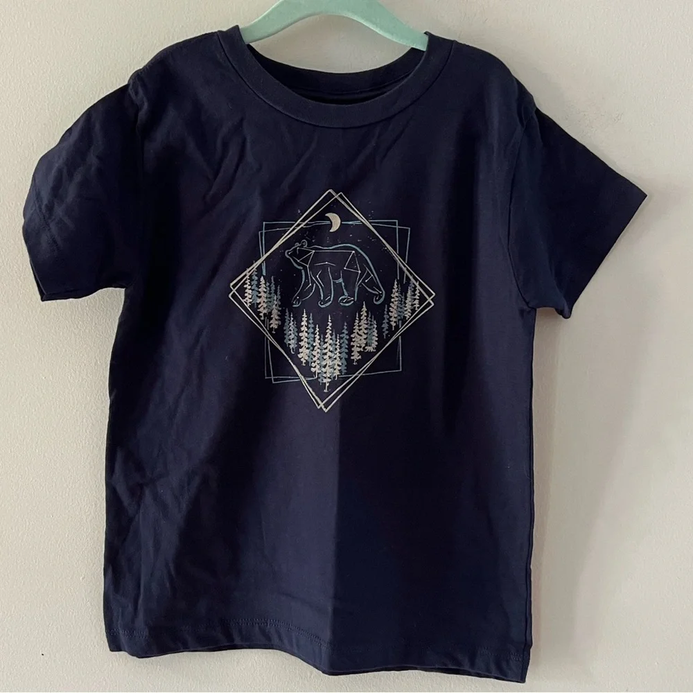 NWOT Bella Canvas Ursa Major Minor Bear Constellation Star Forest T shirt, Sz 5T